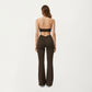 High Waist Flare Leg Athletic Pants with Smooth Stretch Fabric and Contoured Supportive Fit for Comfortable Daily Movement