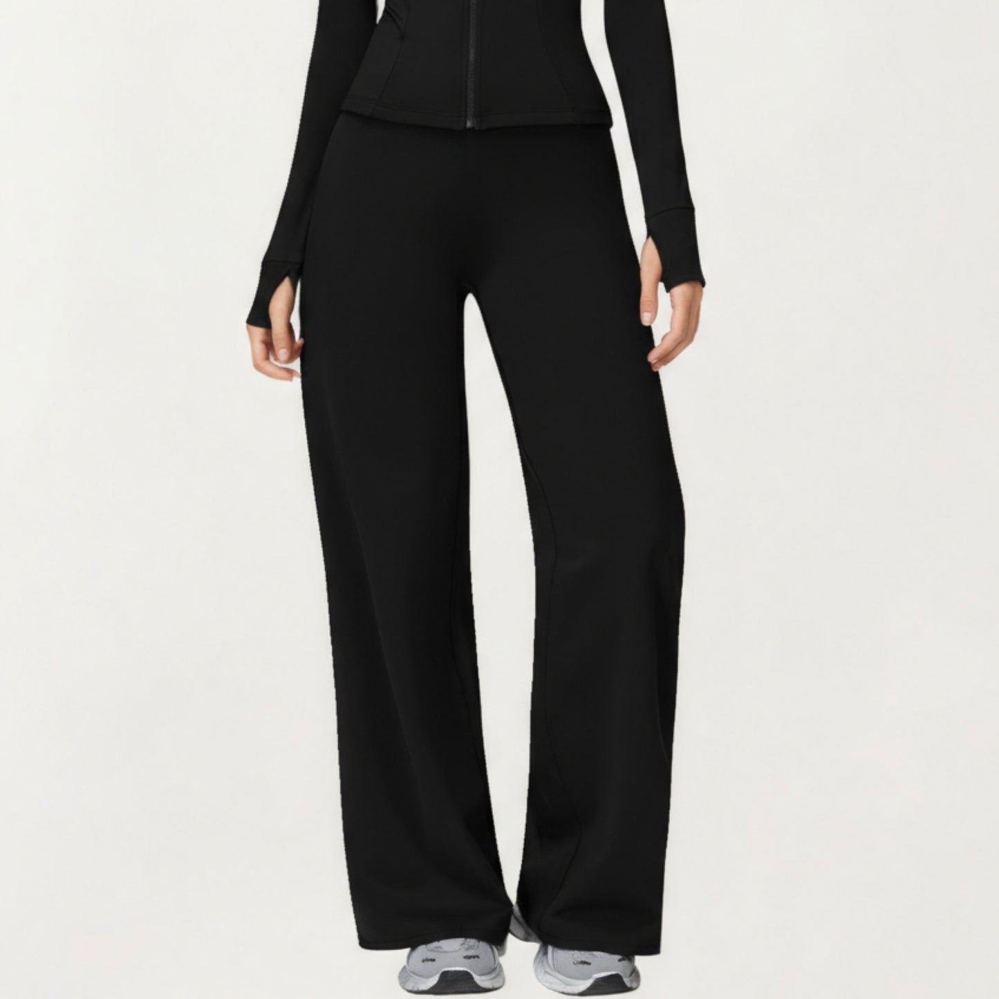 High Waist Wide Leg Athletic Pants with Smooth Stretch Fabric and Relaxed Contoured Fit for Everyday Movement Comfort