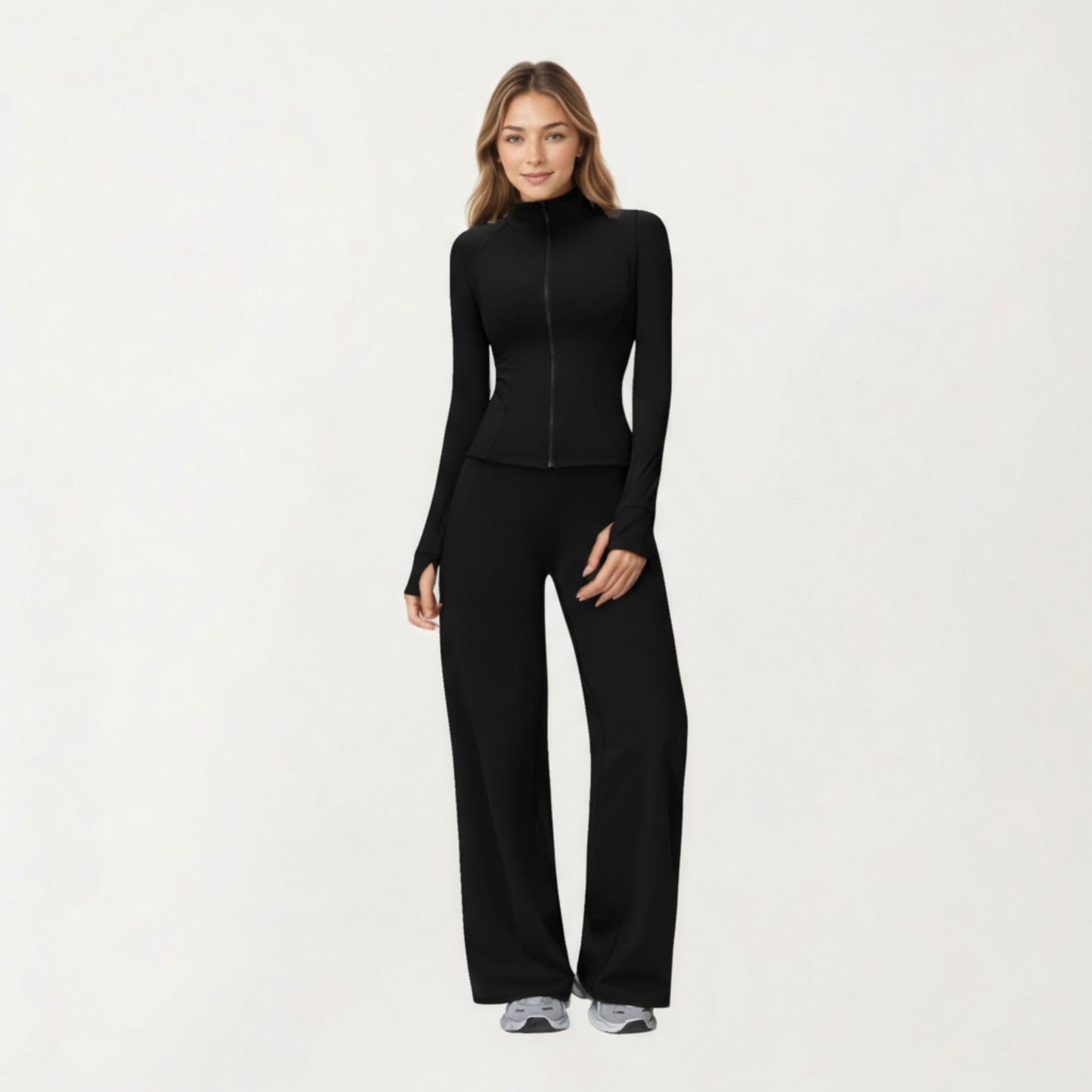 High Waist Wide Leg Athletic Pants with Smooth Stretch Fabric and Relaxed Contoured Fit for Everyday Movement Comfort