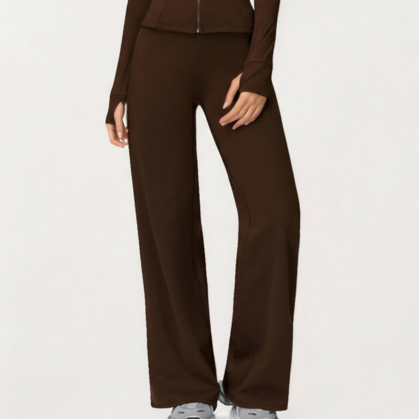 High Waist Wide Leg Athletic Pants with Smooth Stretch Fabric and Relaxed Contoured Fit for Everyday Movement Comfort