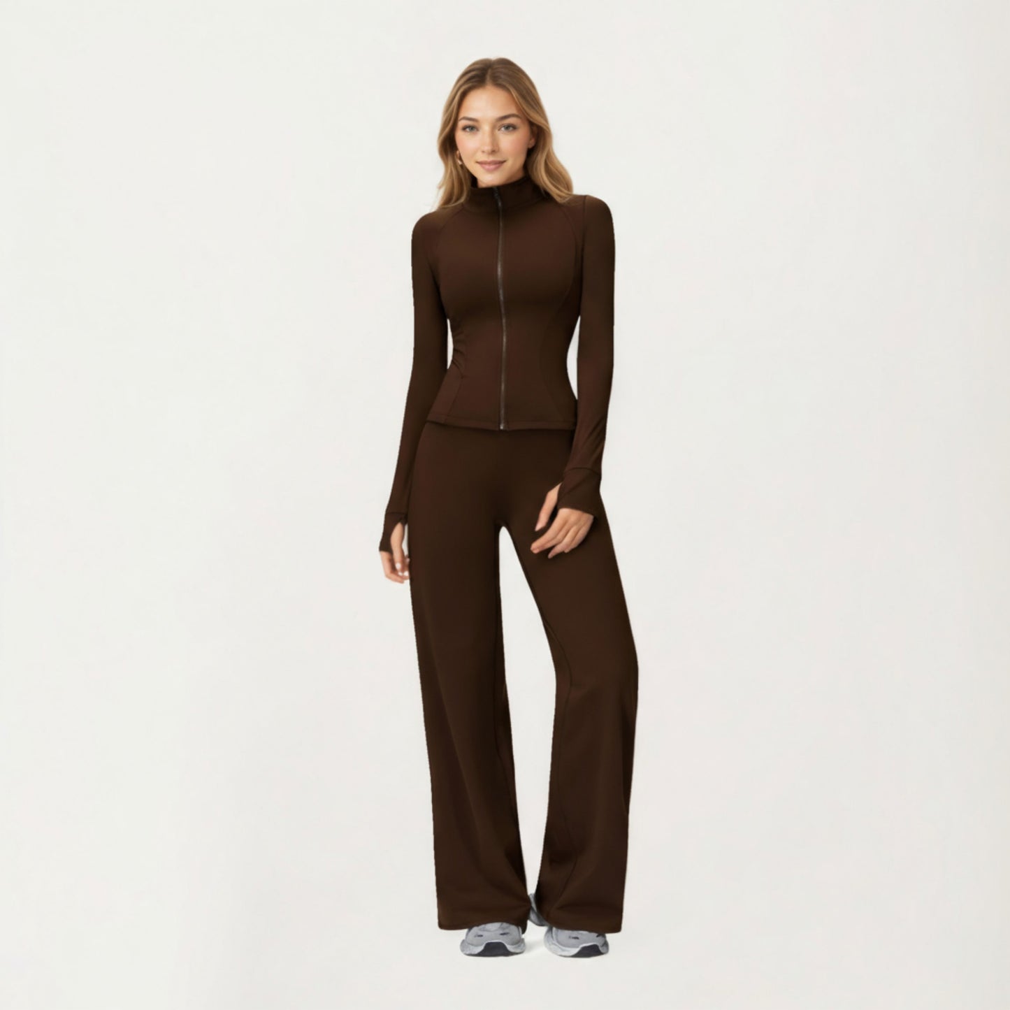 High Waist Wide Leg Athletic Pants with Smooth Stretch Fabric and Relaxed Contoured Fit for Everyday Movement Comfort