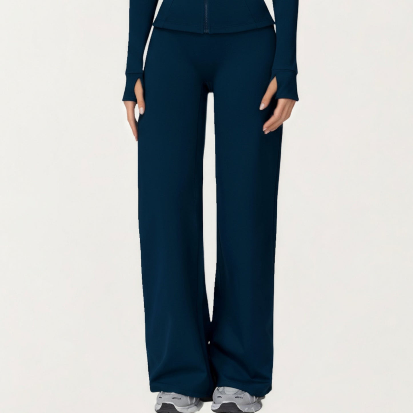 High Waist Wide Leg Athletic Pants with Smooth Stretch Fabric and Relaxed Contoured Fit for Everyday Movement Comfort