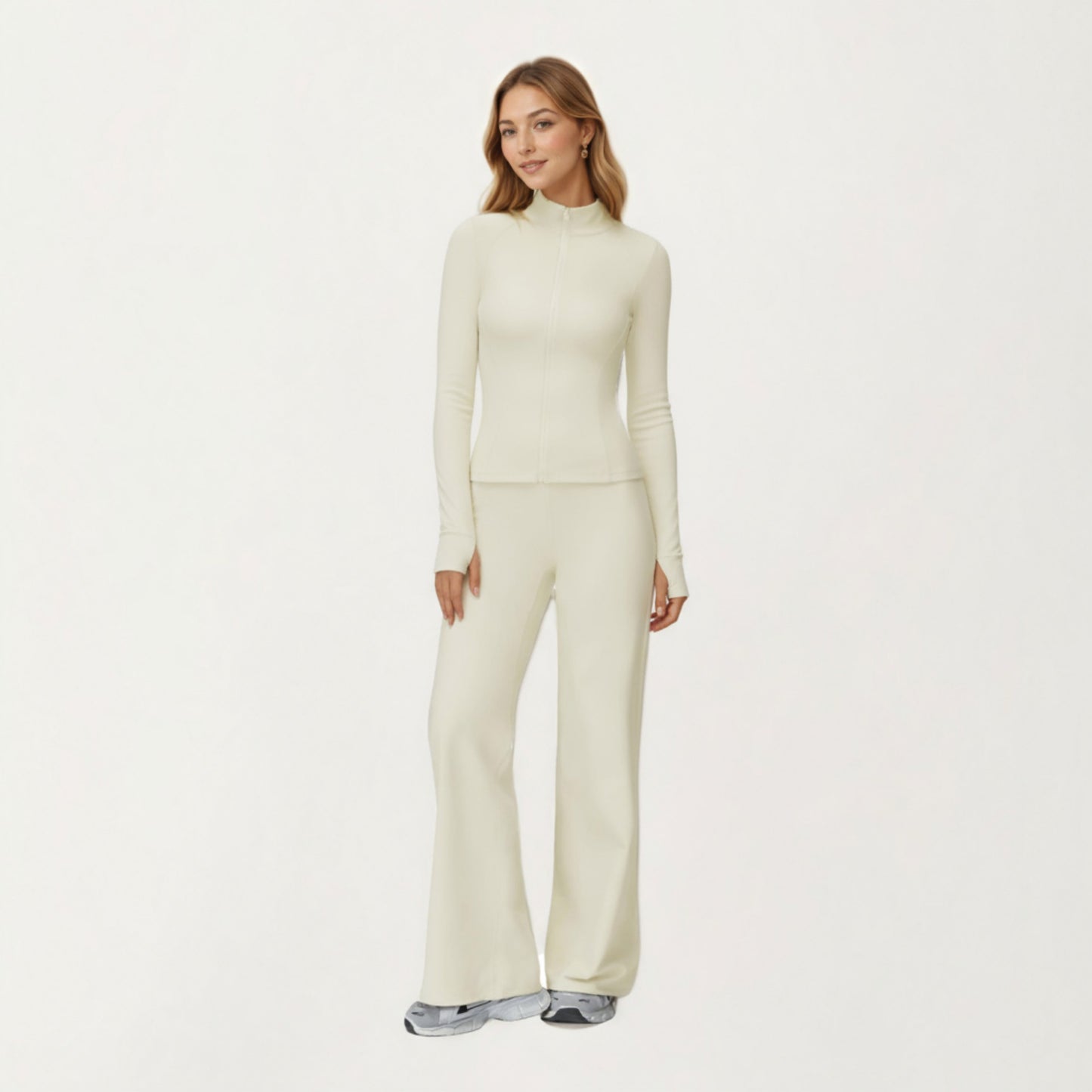 High Waist Wide Leg Athletic Pants with Smooth Stretch Fabric and Relaxed Contoured Fit for Everyday Movement Comfort