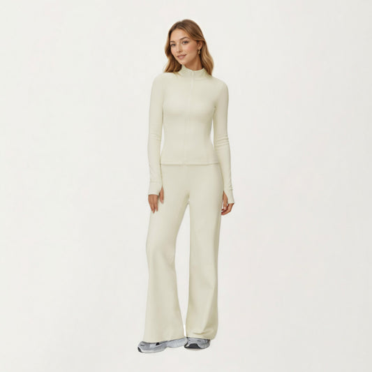 High Waist Wide Leg Athletic Pants with Smooth Stretch Fabric and Relaxed Contoured Fit for Everyday Movement Comfort
