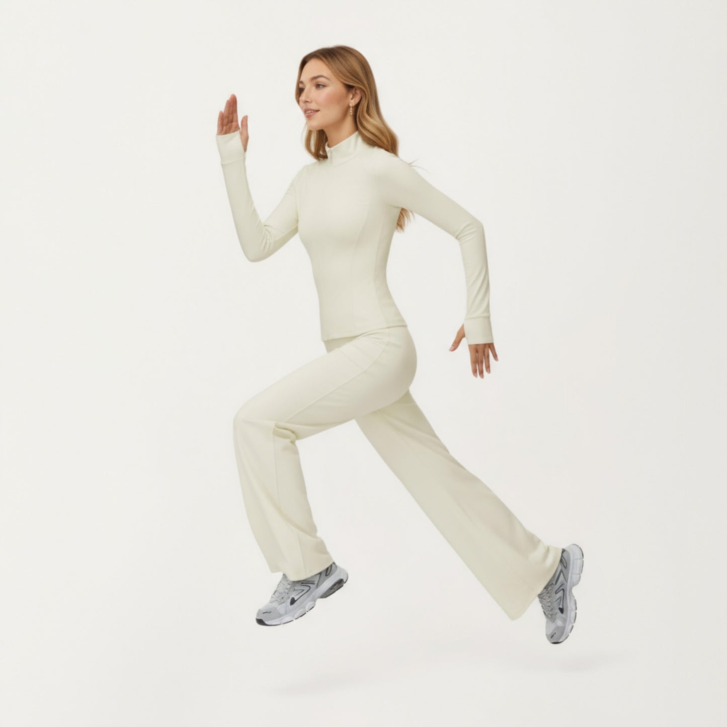 High Waist Wide Leg Athletic Pants with Smooth Stretch Fabric and Relaxed Contoured Fit for Everyday Movement Comfort