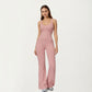 Scoop Neck Flare Leg One-Piece Activewear Jumpsuit with Contoured Fit and Smooth Stretch Fabric for Streamlined Comfort