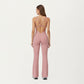 Scoop Neck Flare Leg One-Piece Activewear Jumpsuit with Contoured Fit and Smooth Stretch Fabric for Streamlined Comfort