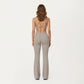 Scoop Neck Flare Leg One-Piece Activewear Jumpsuit with Contoured Fit and Smooth Stretch Fabric for Streamlined Comfort