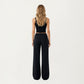 Ribbed Cropped Active Tank Top with Soft Stretch Fabric Scoop Neckline Contoured Seam Detail