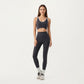 Stretch Sports Bra with Scoop Neckline Contrast Trim and Supportive Wrapped Underband Design