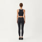 Stretch Sports Bra with Scoop Neckline Contrast Trim and Supportive Wrapped Underband Design
