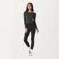 Long Sleeve Active Top with Layered Strap Detail Slim Contoured Fit and Modern Minimal Silhouette