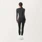Long Sleeve Active Top with Layered Strap Detail Slim Contoured Fit and Modern Minimal Silhouette
