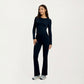 Long Sleeve Fitted Active Top with Smooth Stretch Fabric Contoured Seaming