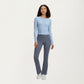 Long Sleeve Fitted Active Top with Smooth Stretch Fabric Contoured Seaming