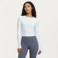 Long Sleeve Fitted Active Top with Smooth Stretch Fabric Contoured Seaming