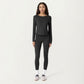Long Sleeve Active Top with Soft Stretch Fabric Crew Neckline Clean Minimal Silhouette