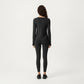 Long Sleeve Active Top with Soft Stretch Fabric Crew Neckline Clean Minimal Silhouette