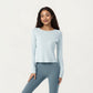 Long Sleeve Active Top with Soft Stretch Fabric Crew Neckline Clean Minimal Silhouette