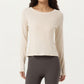 Long Sleeve Active Top with Soft Stretch Fabric Crew Neckline Clean Minimal Silhouette
