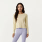Long Sleeve Active Top with Soft Stretch Fabric Crew Neckline Clean Minimal Silhouette