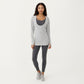 Off Shoulder Long Sleeve Top with Soft Stretch Fabric Relaxed Draped Fit and Extended Hemline