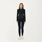 Long Sleeve Active Top with High Neck Half Zip Front Smooth Stretch Fabric and Contoured Fit
