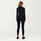 Long Sleeve Active Top with High Neck Half Zip Front Smooth Stretch Fabric and Contoured Fit