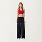 High Waist Wide Leg Lounge Pants with Soft Stretch Fabric Adjustable Drawstring Waistband