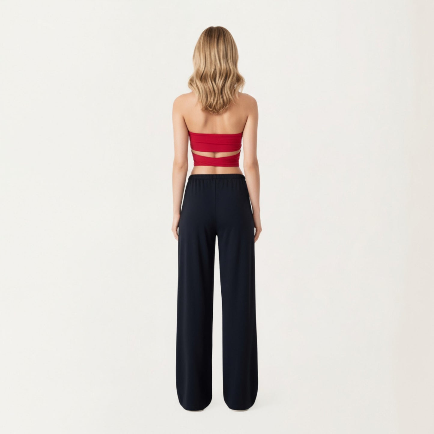 High Waist Wide Leg Lounge Pants with Soft Stretch Fabric Adjustable Drawstring Waistband