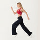 High Waist Wide Leg Lounge Pants with Soft Stretch Fabric Adjustable Drawstring Waistband