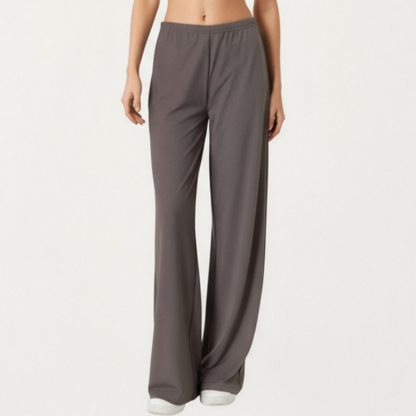 High Waist Wide Leg Lounge Pants with Soft Stretch Fabric Adjustable Drawstring Waistband
