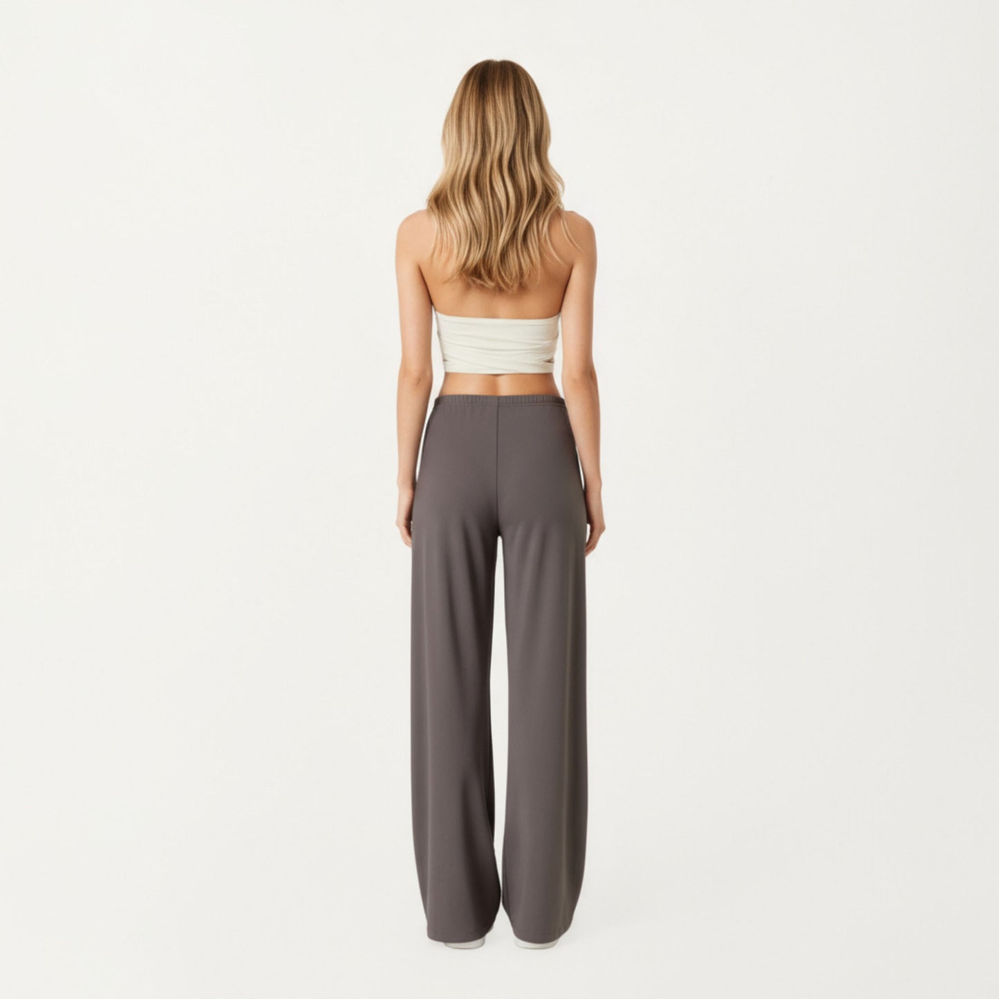 High Waist Wide Leg Lounge Pants with Soft Stretch Fabric Adjustable Drawstring Waistband