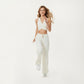High Waist Wide Leg Lounge Pants with Soft Stretch Fabric Adjustable Drawstring Waistband