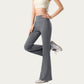 High Waist Flare Active Pants with Stretch Fabric Streamlined Contoured Fit and Full Length Silhouette