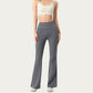 High Waist Flare Active Pants with Stretch Fabric Streamlined Contoured Fit and Full Length Silhouette