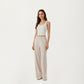 High Waist Wide Leg Pants with Soft Stretch Fabric Relaxed Flowing Silhouette