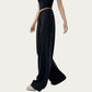 High Waist Wide Leg Pants with Soft Stretch Fabric Relaxed Flowing Silhouette