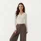 High Waist Wide Leg Pants with Soft Stretch Fabric Relaxed Flowing Silhouette