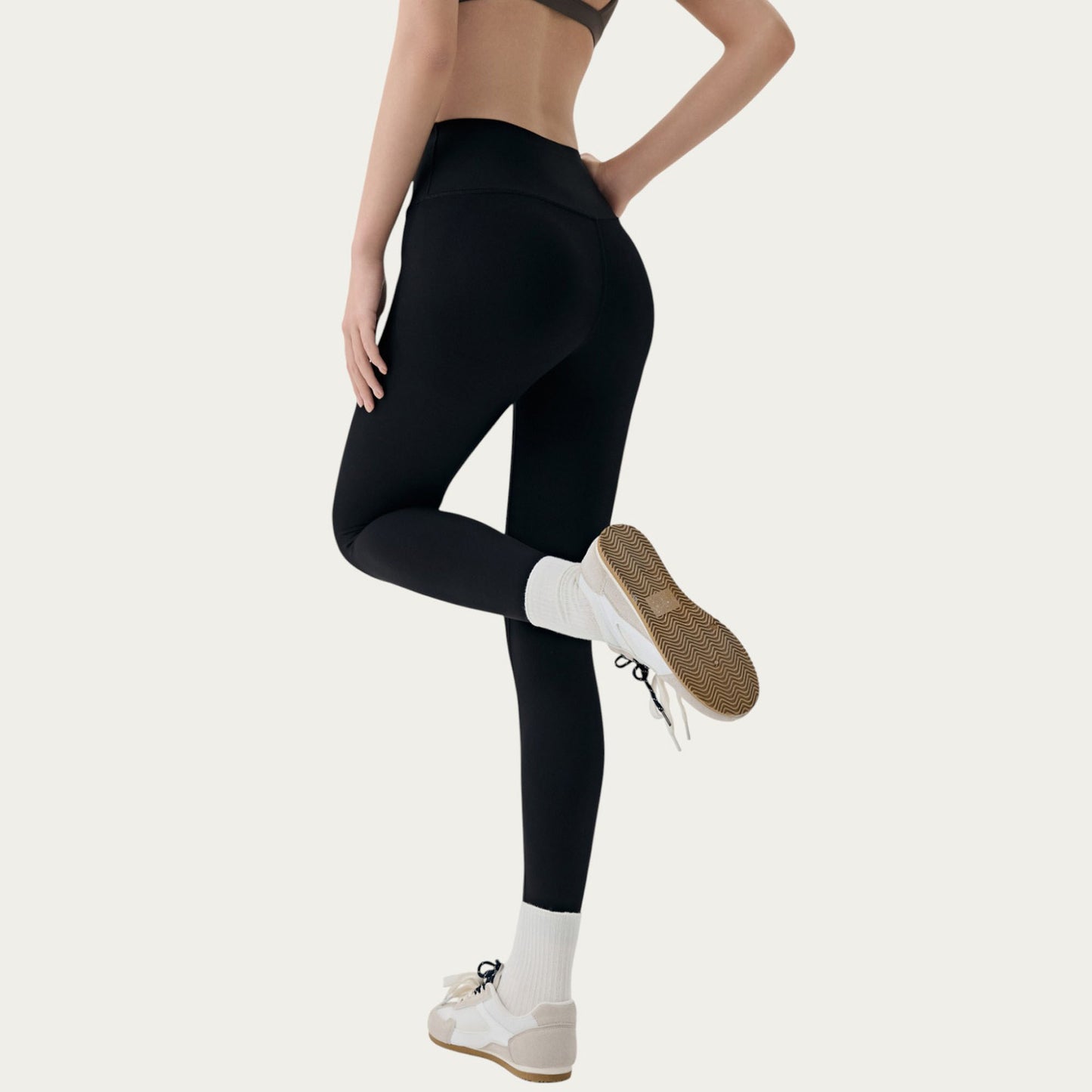 High Waist Full Length Active Leggings with Sleek Stretch Fabric Smooth Contoured Fit