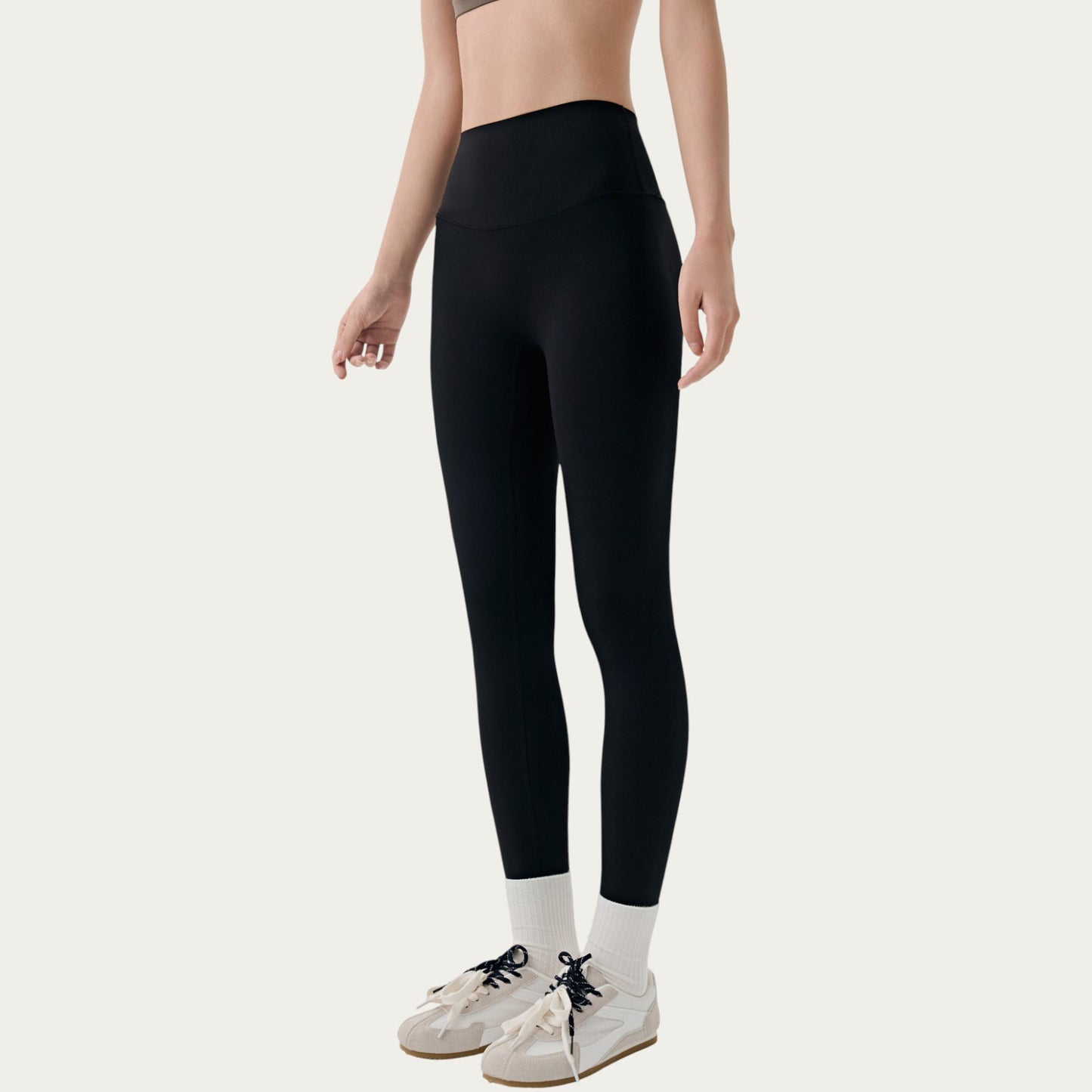 High Waist Full Length Active Leggings with Sleek Stretch Fabric Smooth Contoured Fit