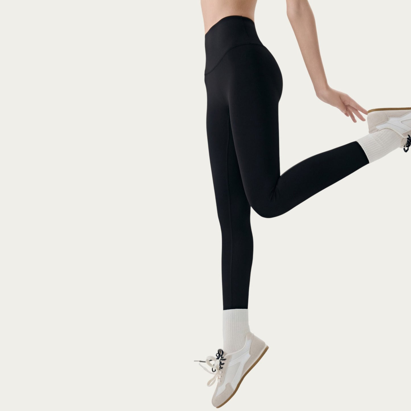 High Waist Full Length Active Leggings with Sleek Stretch Fabric Smooth Contoured Fit