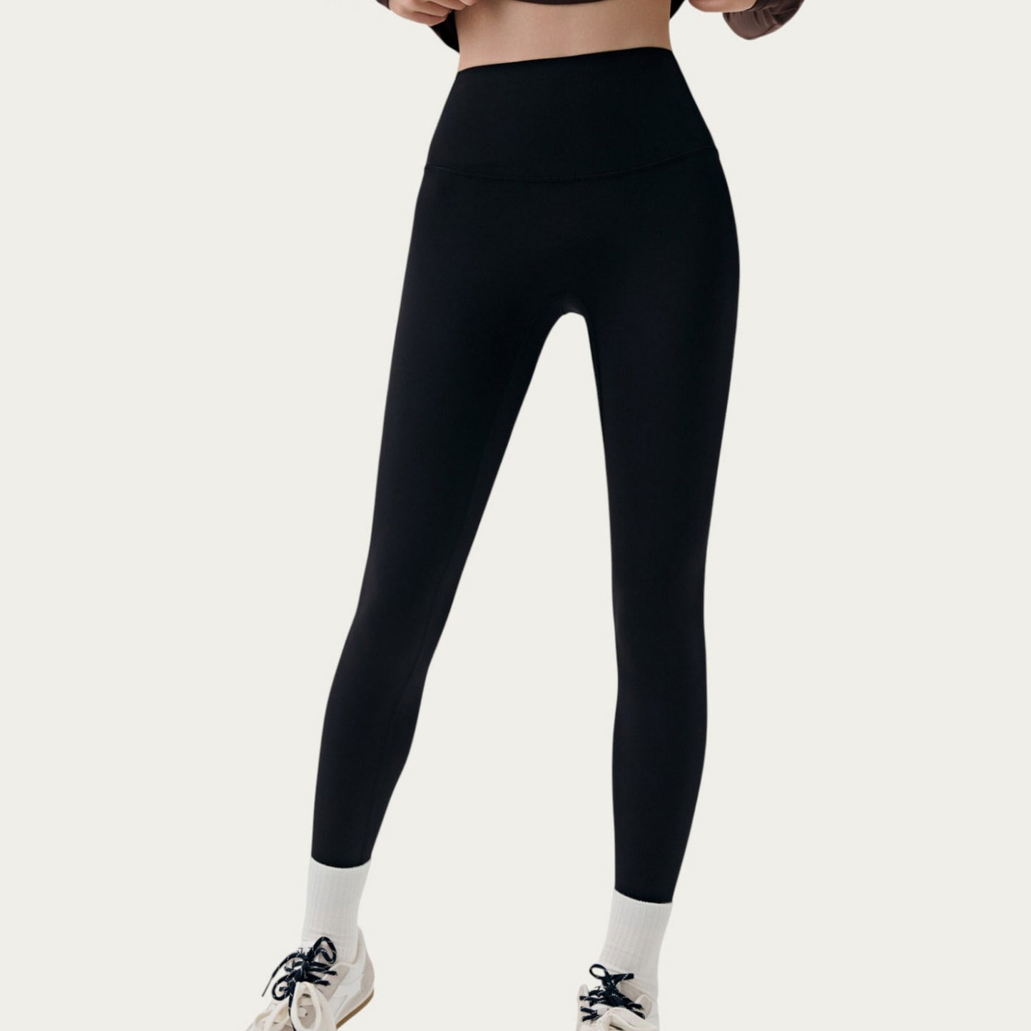 High Waist Full Length Active Leggings with Sleek Stretch Fabric Smooth Contoured Fit