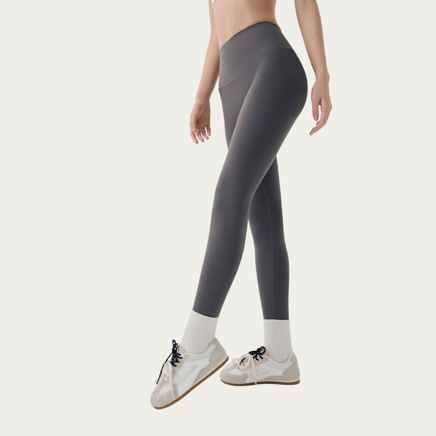 High Waist Full Length Active Leggings with Sleek Stretch Fabric Smooth Contoured Fit