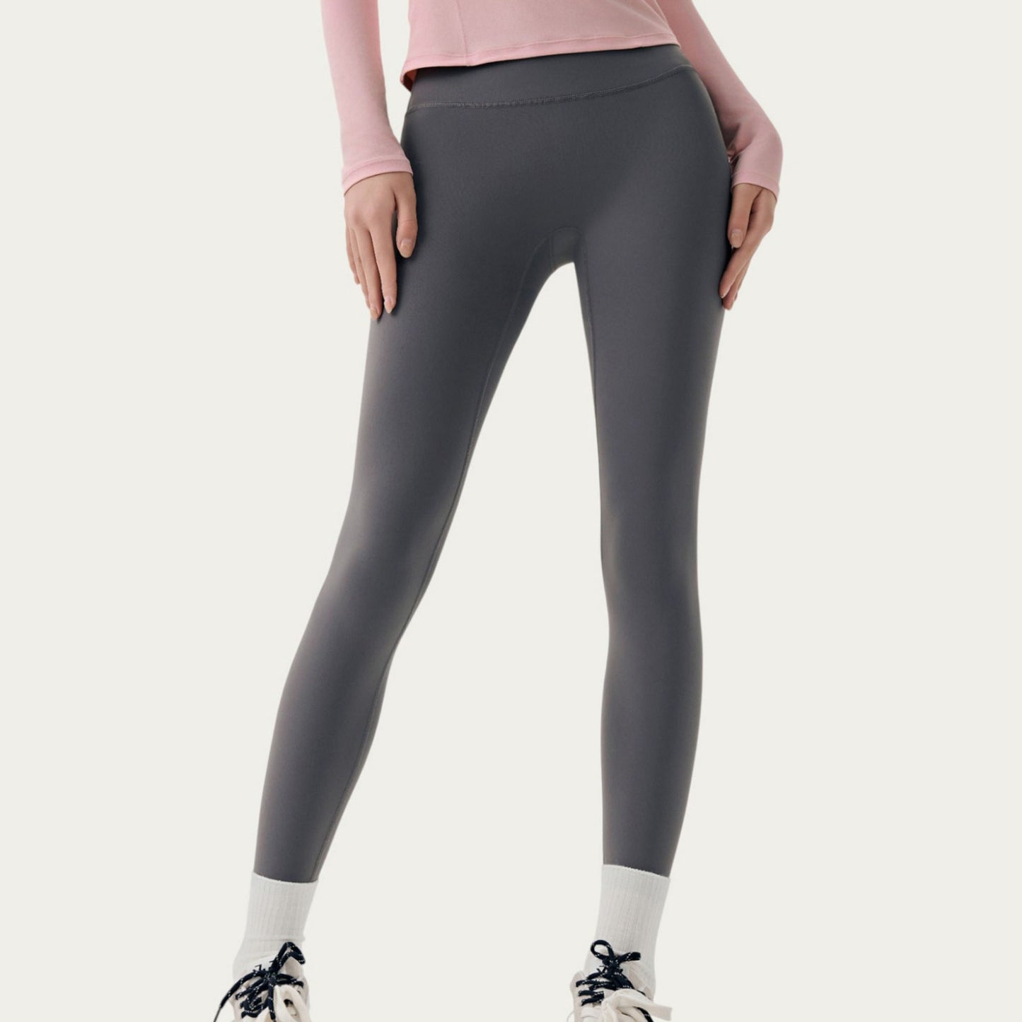 High Waist Full Length Active Leggings with Sleek Stretch Fabric Smooth Contoured Fit