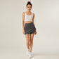 Ruched Wrap Athletic Skort with Adjustable Side Drawstring and Built-In Shorts for Flexible Active Comfort