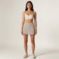 Crossover Waist Athletic Skort with Built-In Shorts and Stretch Performance Fabric