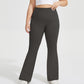 High Waist Flare Leggings with Wide Waistband Stretch Fit and Subtle Bootcut Silhouette