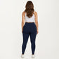 High Waist Stretch Leggings with Wide Waistband Smooth Compression Fit and Full Length Silhouette