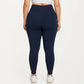 High Waist Stretch Leggings with Wide Waistband Smooth Compression Fit and Full Length Silhouette